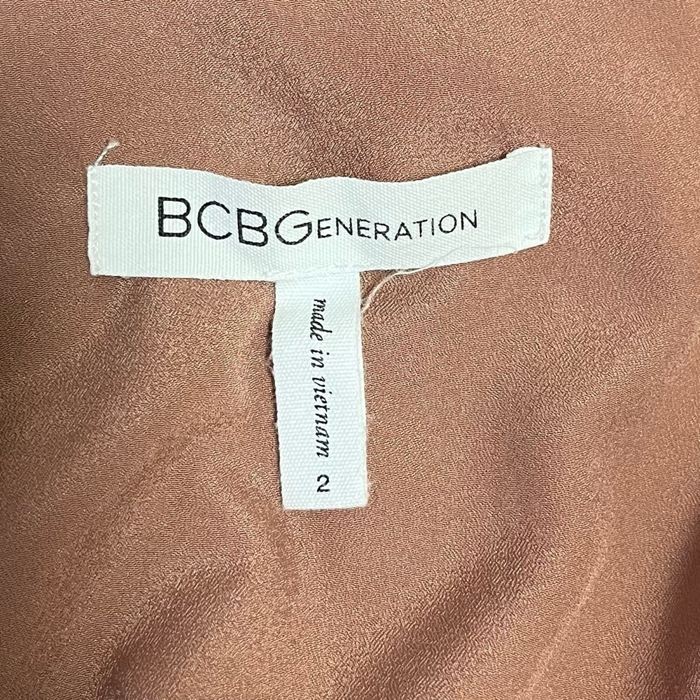 BCBGeneration Sheer Ruffle Maxi Dress Brown - Size 2 - Picture 7 of 10